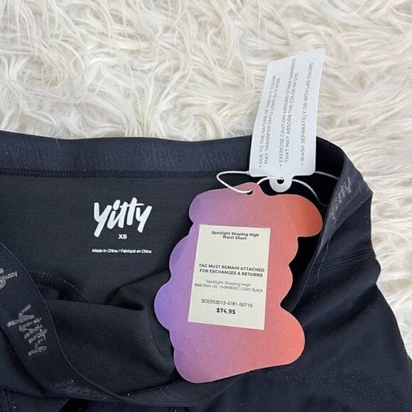 YITTY NWT Women's Spotlight Shaping High Waist Shorts Shimmering Black Size XS - Picture 7 of 10
